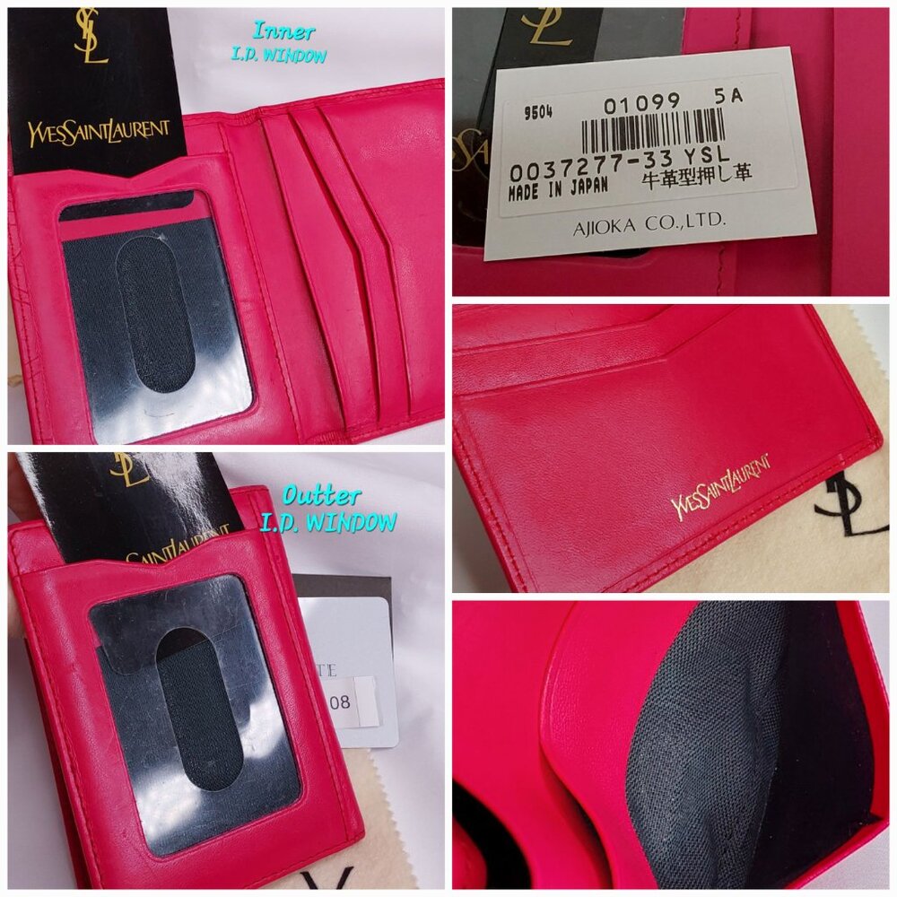 'YVES SAINT LAURENT' LEATHER EMBOSSED PROFILE CARD CASE WALLET SET •FULL INCL• - Picture 9 of 15